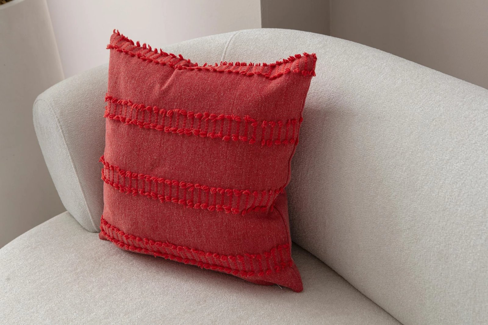 Jastëk dekorativ i kuq, Evila Originals, Tuffet - Red v2, 43x43cm