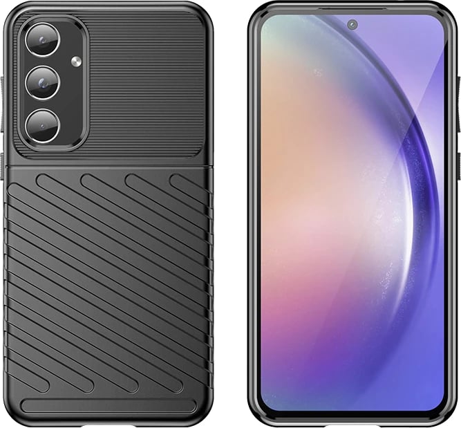 Mbështjellës i blinduar Hurtel Thunder Case për Samsung Galaxy A55, i zi