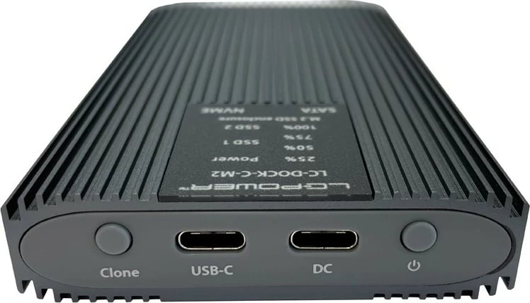 Kasë LC-Power NVMe/SATA SSD M.2 USB-C anthracite