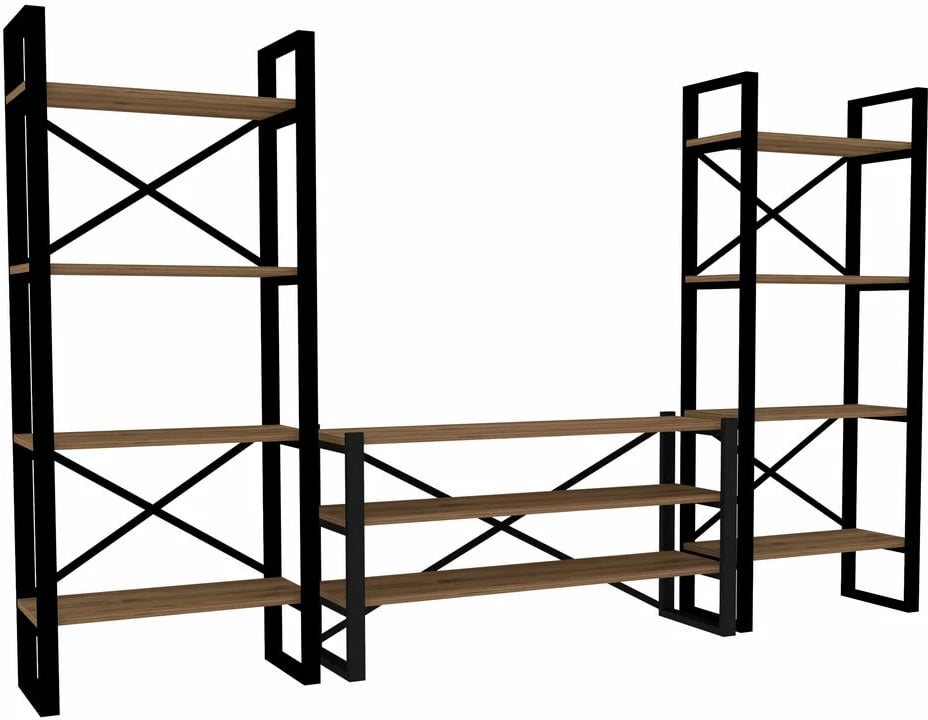 Komplet mobile për TV Hanah Home, stil industrial, ngjyrë arre, modern