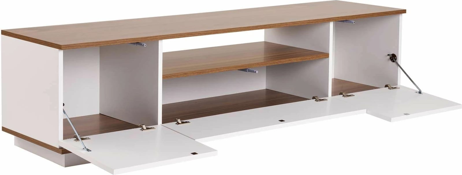 Komodë TV Skye Decor, Veramont, e bardhë dhe arre