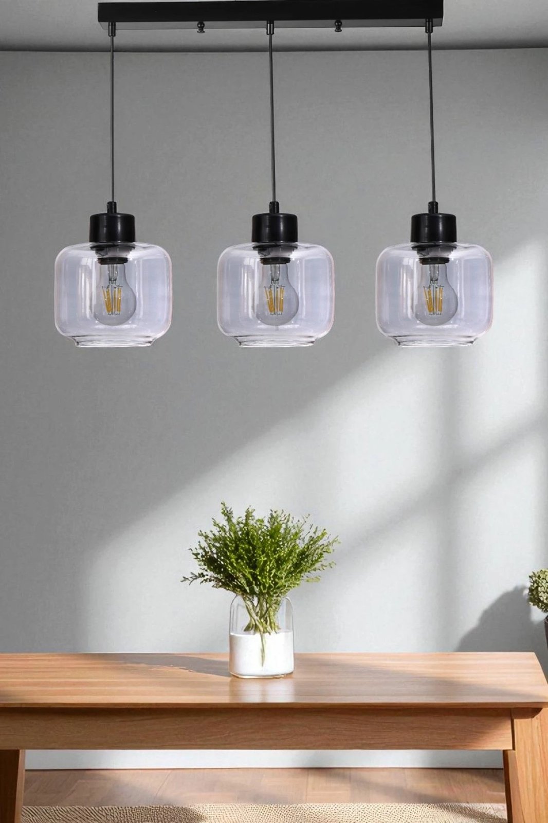 Llambë varëse Opviq, 9061-5, metal dhe xham, gri/zi