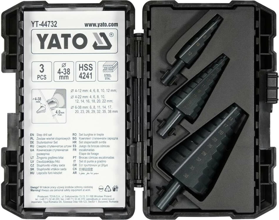 Set stëp freza YATO YT-44732, 3 copë, e zezë