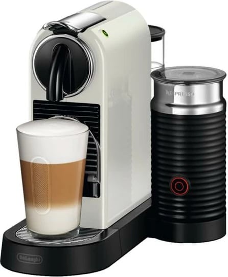 Makinë kapsulash kafe Nespresso, DeLonghi CitiZ EN267.WAE, 19 bar, rezervuar 1L, klasë A, me Aeroccino, bardhë/zi