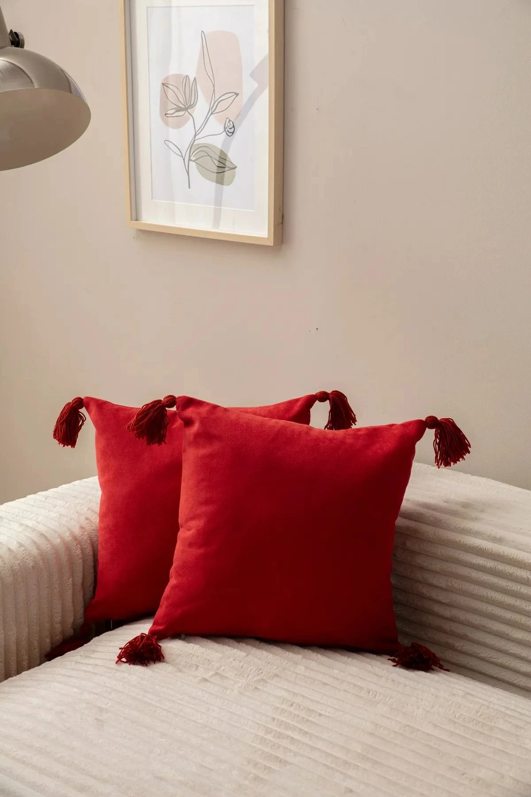 Set mbulesash për jastëkë (2 copë), Evila Originals, me puskul, e kuqe