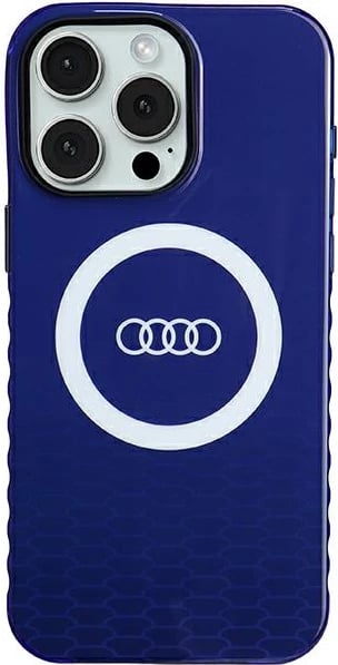Mbështjellës Audi IML Big Logo MagSafe për iPhone 15 Pro Max, Blu