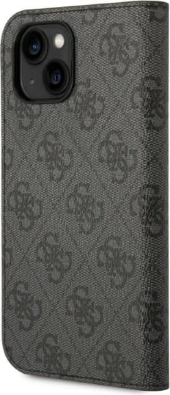 Mbështjellës Guess Bookcase 4G Vintage Gold Logo për iPhone 14, 6.1", e zezë