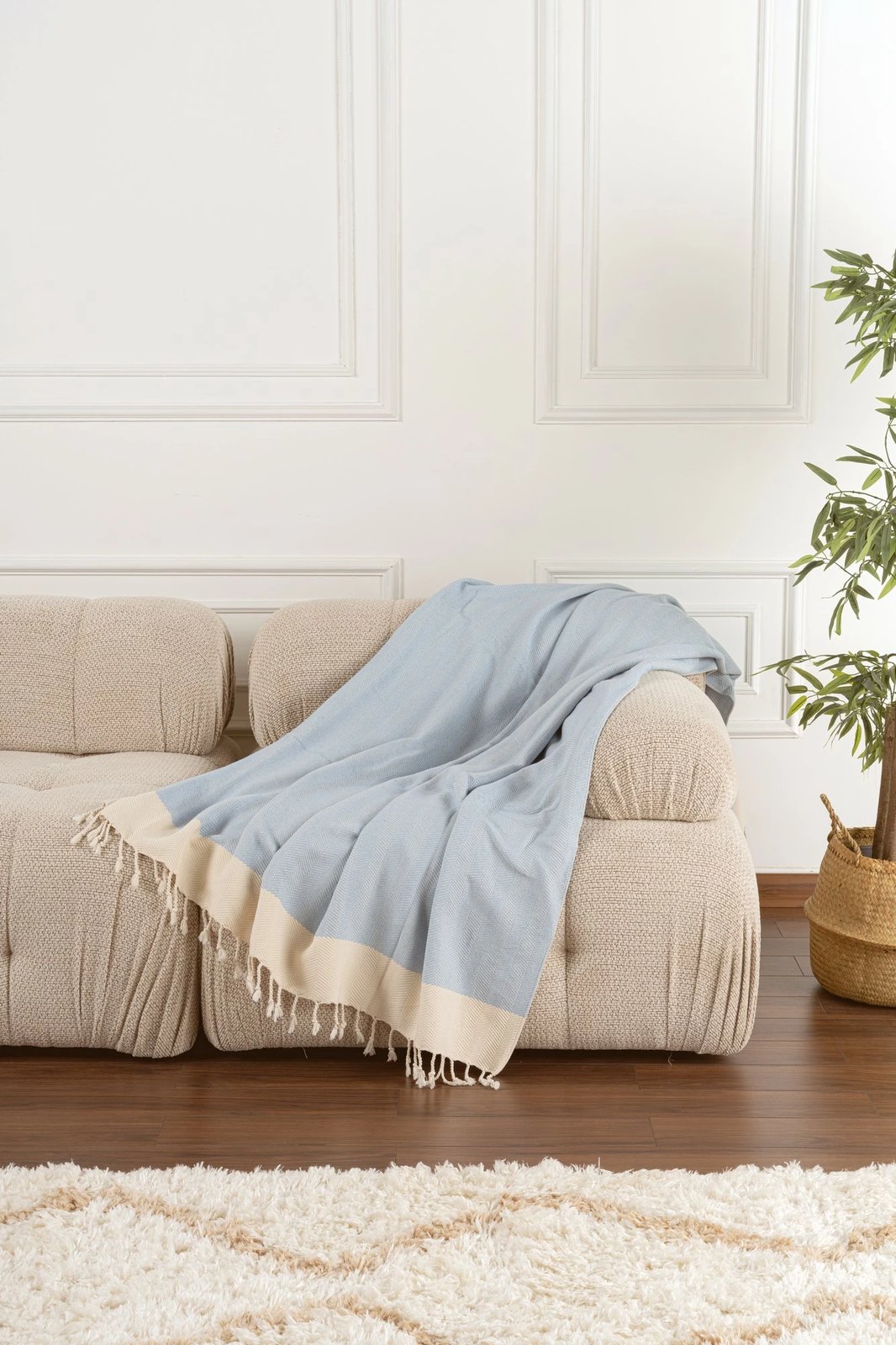 Mbulesë divani L'essentiel, ngjyrë kaltër e çelët, Baliksirti