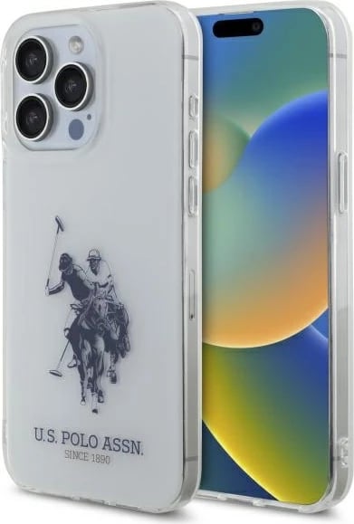 Mbështjellës U.S. Polo Assn. USHCP15XTPUHRBH për iPhone 15 Pro Max 6.7", i bardhë Shiny Big Logo