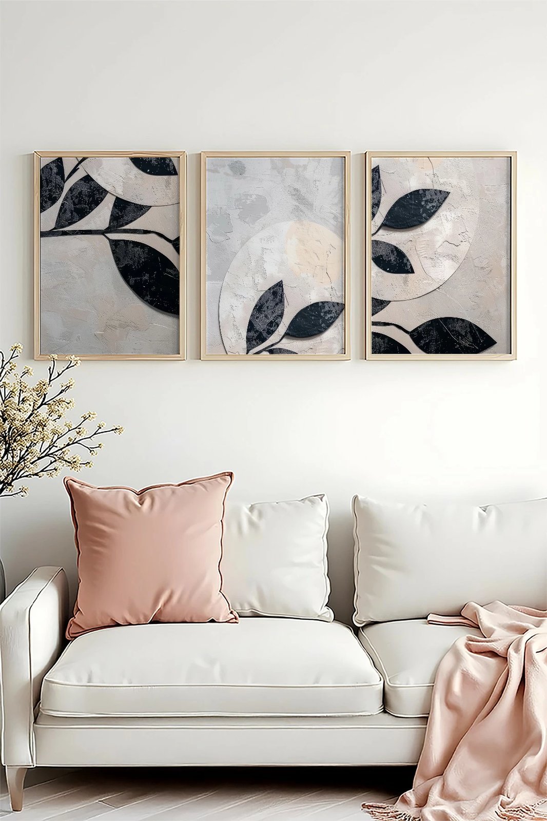 Pikturë dekorative me kornizë MDF (3 pjesë), Wallity, Huhu466, 50x35cm