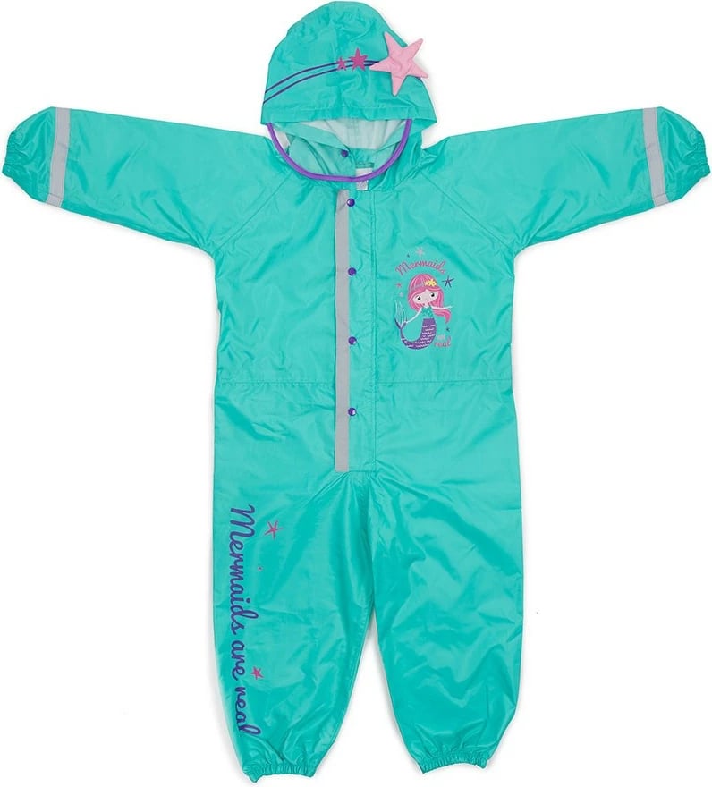 kombinezon shiu, Perletti, Mermaid, për vajza, madhësi S 90-105 cm, elemente reflektuese, polyester, turkeze