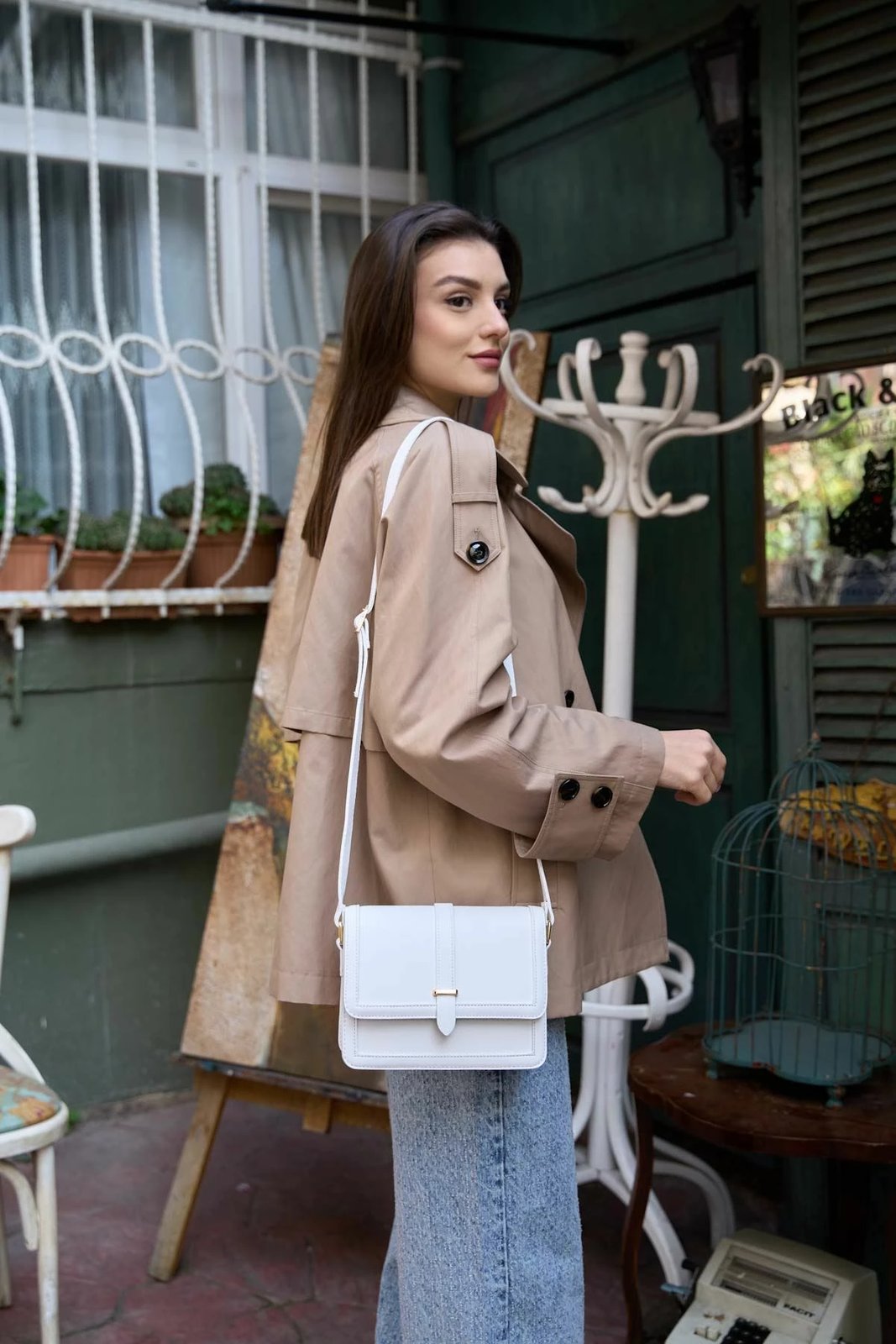 Çantë shpatullë Zoozie Bags, e bardhë, MK1020023SV10-026