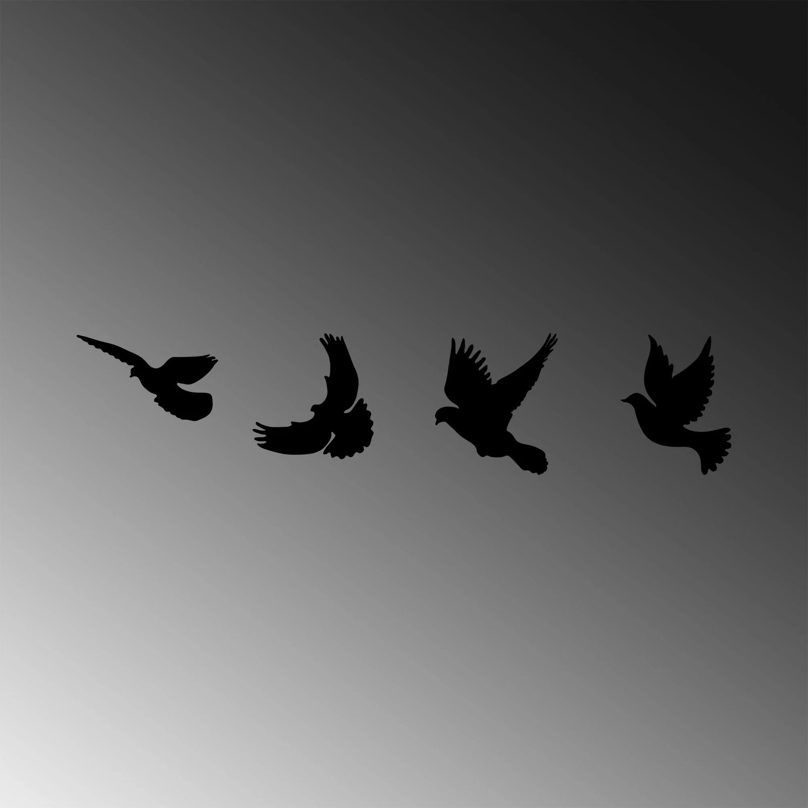 Aksesor dekorativ metalik për mur, pëllumba, Wallity, 4 copë, 293