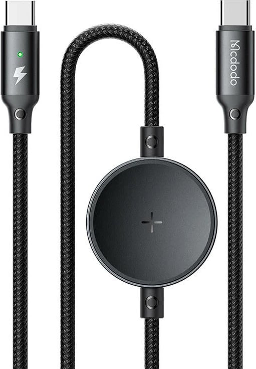 Kabllo 2-në-1 Mcdodo CA-4170 USB-C + karikues wireless për Samsung Watch, 60W, 1.5m, e zezë