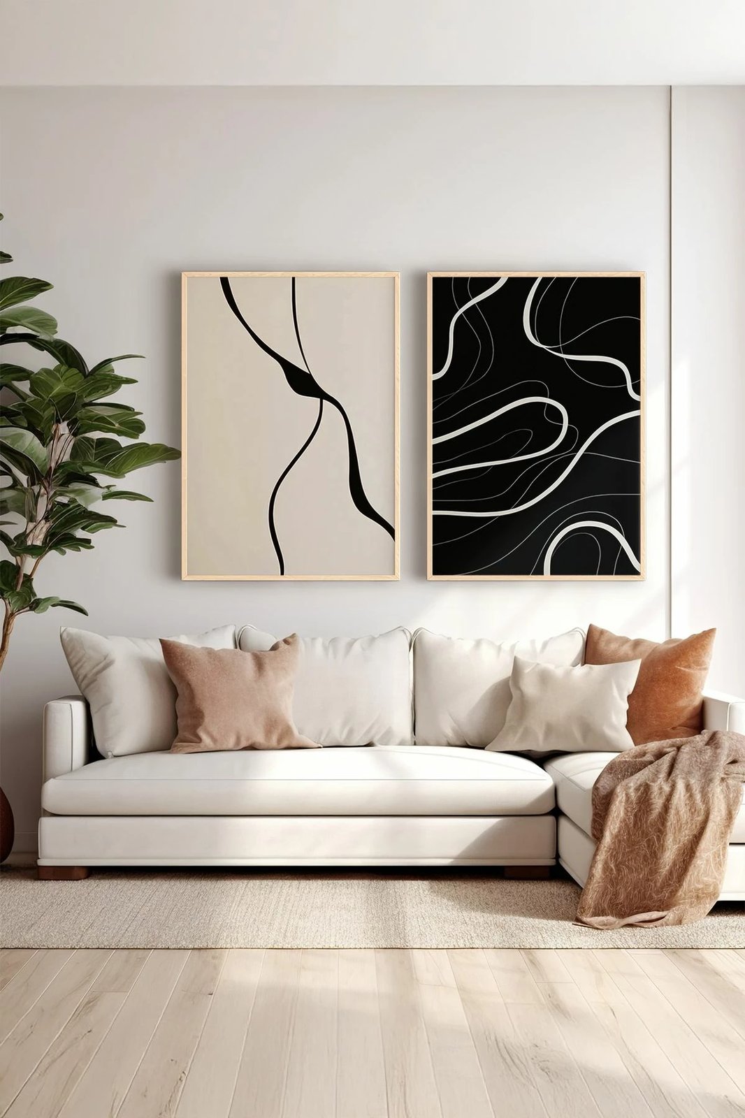 Pikturë dekorative me kornizë (2 copë), Wallity, Ersy2Lımodel10-Ahsap