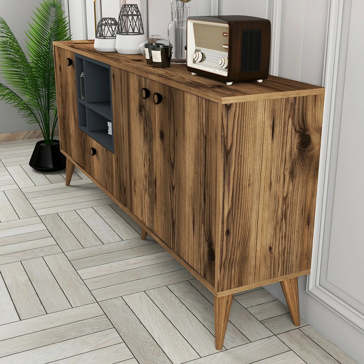 Konsol Napoli, ngjyrë arre, Hanah Home