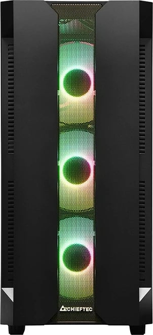 Kasë Chieftec Hunter GS-01B-OP, midi tower, xham i temperuar, RGB, e zezë Kasë Chieftec Hunter GS-01B-OP, midi tower, xham i temperuar, RGB, e zezë