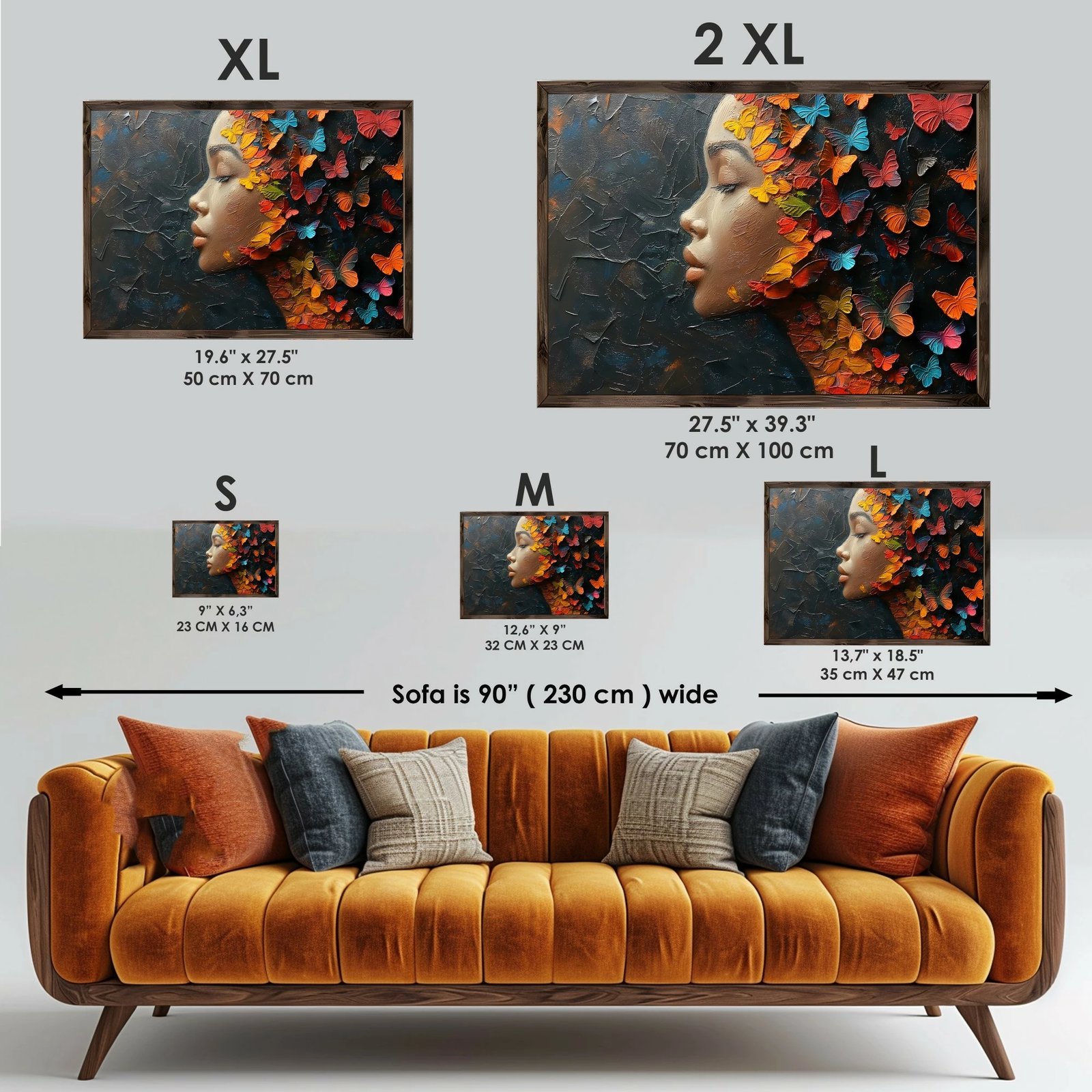 Pikturë dekorative me kornizë MDF, shumëngjyrëshe, Wallity, GE243-L