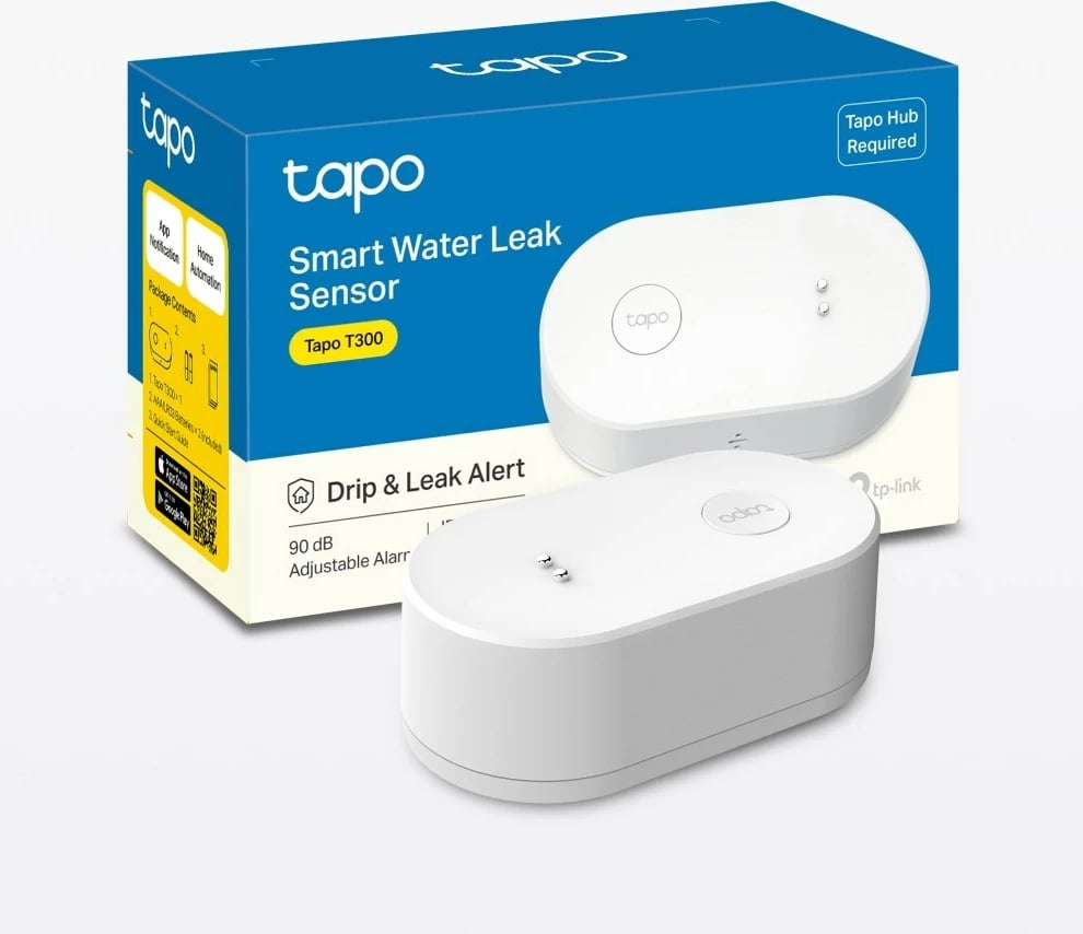 Sensor uji i mençur TP-Link Tapo T300, IP67, me bateri, i bardhë