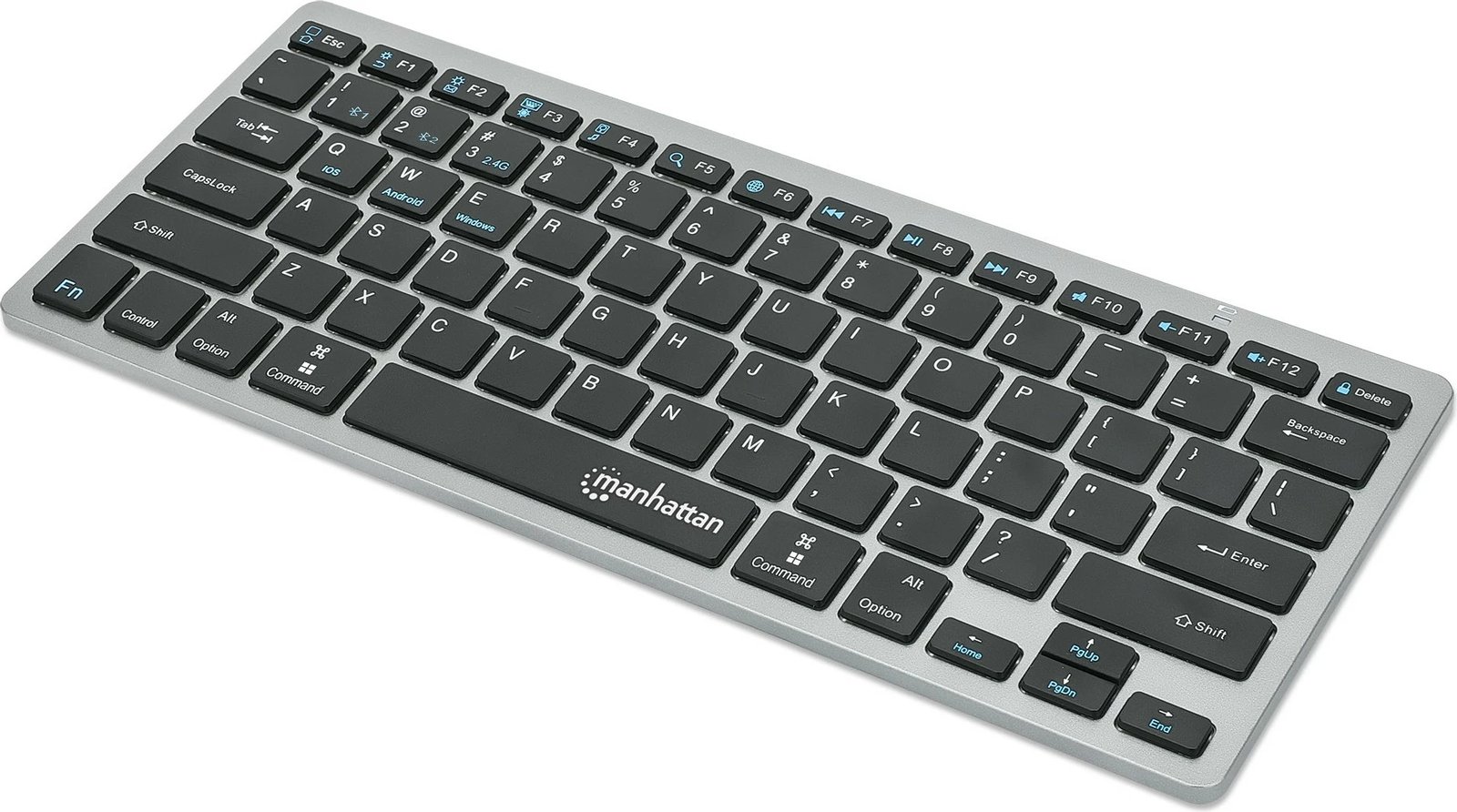 Tastierë MANHATTAN Slim Funktastatur, Bluetooth 3.0/2.4GHz, anthrazit