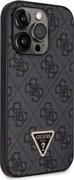 Mbështjellës Guess GUHCP14LP4TDSCPK për iPhone 14 Pro, Crossbody 4G Metal Logo, i zi me rrip