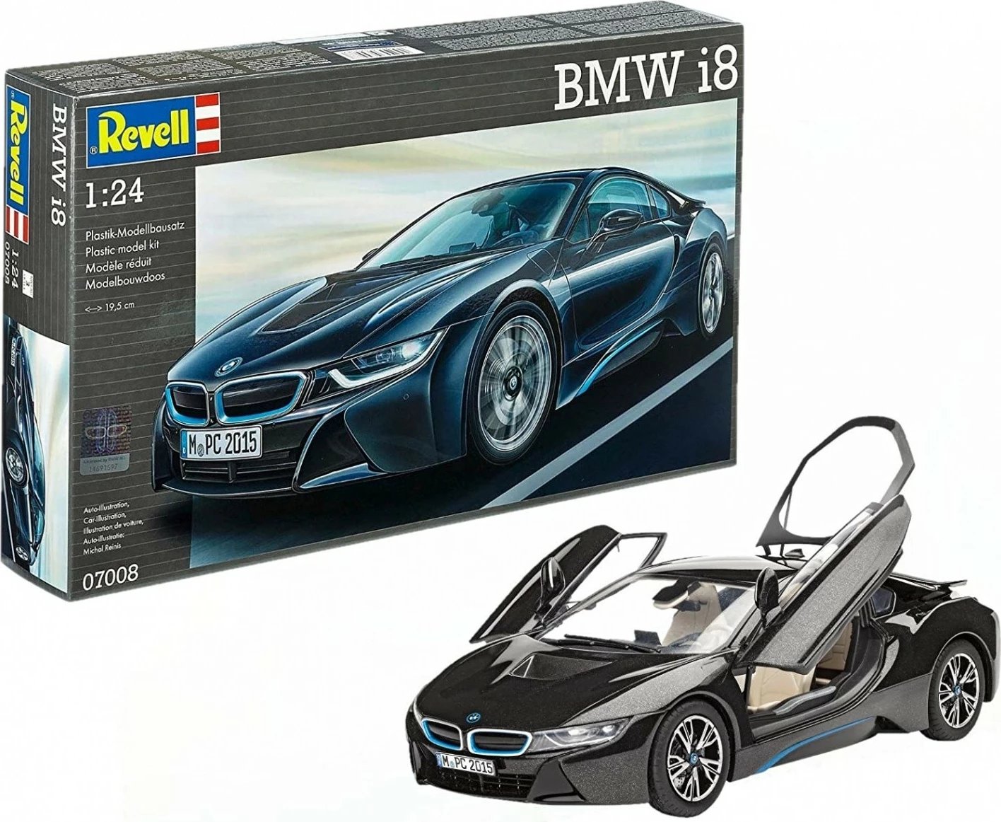 Model plastik BMW i8 Revell 1:24, 131 pjesë, për djem