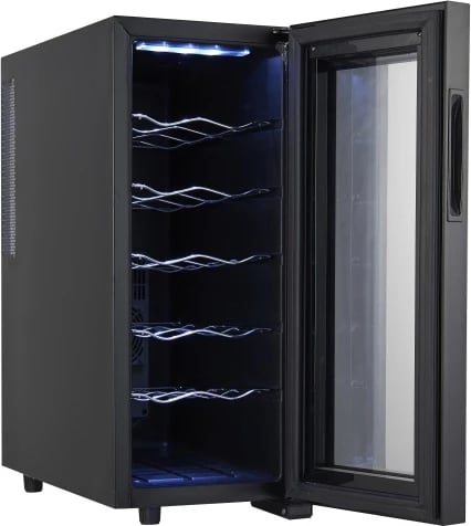 Frigorifer pije, Adler AD 8083, 33 L, 12 shishe, termolektrik 12–18°C, panel me prekje, i zi Frigorifer pije, Adler AD 8083, 33 L, 12 shishe, termolektrik 12–18°C, panel me prekje, i zi