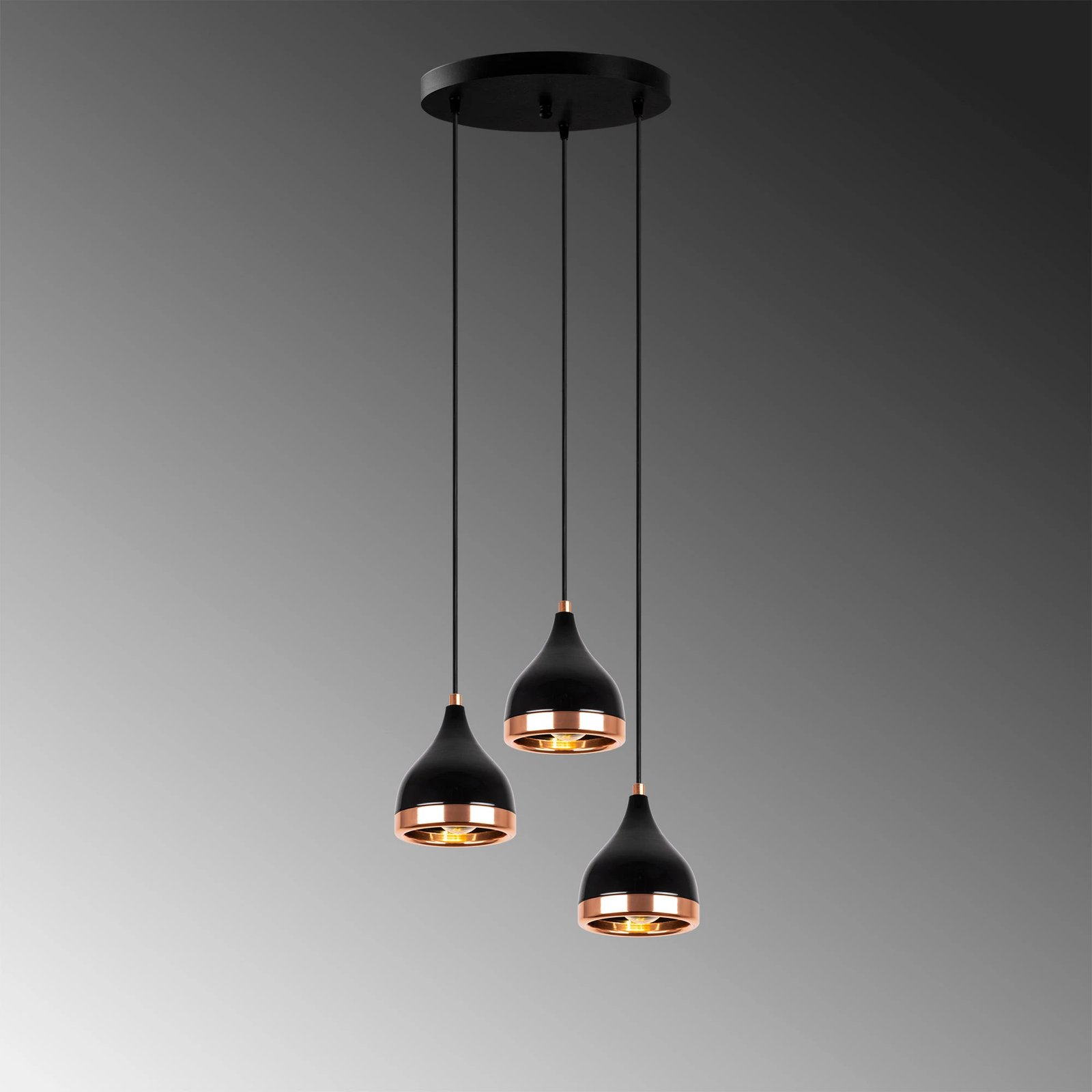 Llambë tavani Opviq, Yıldo - 7036, e zezë dhe bakri, lartësi e rregullueshme