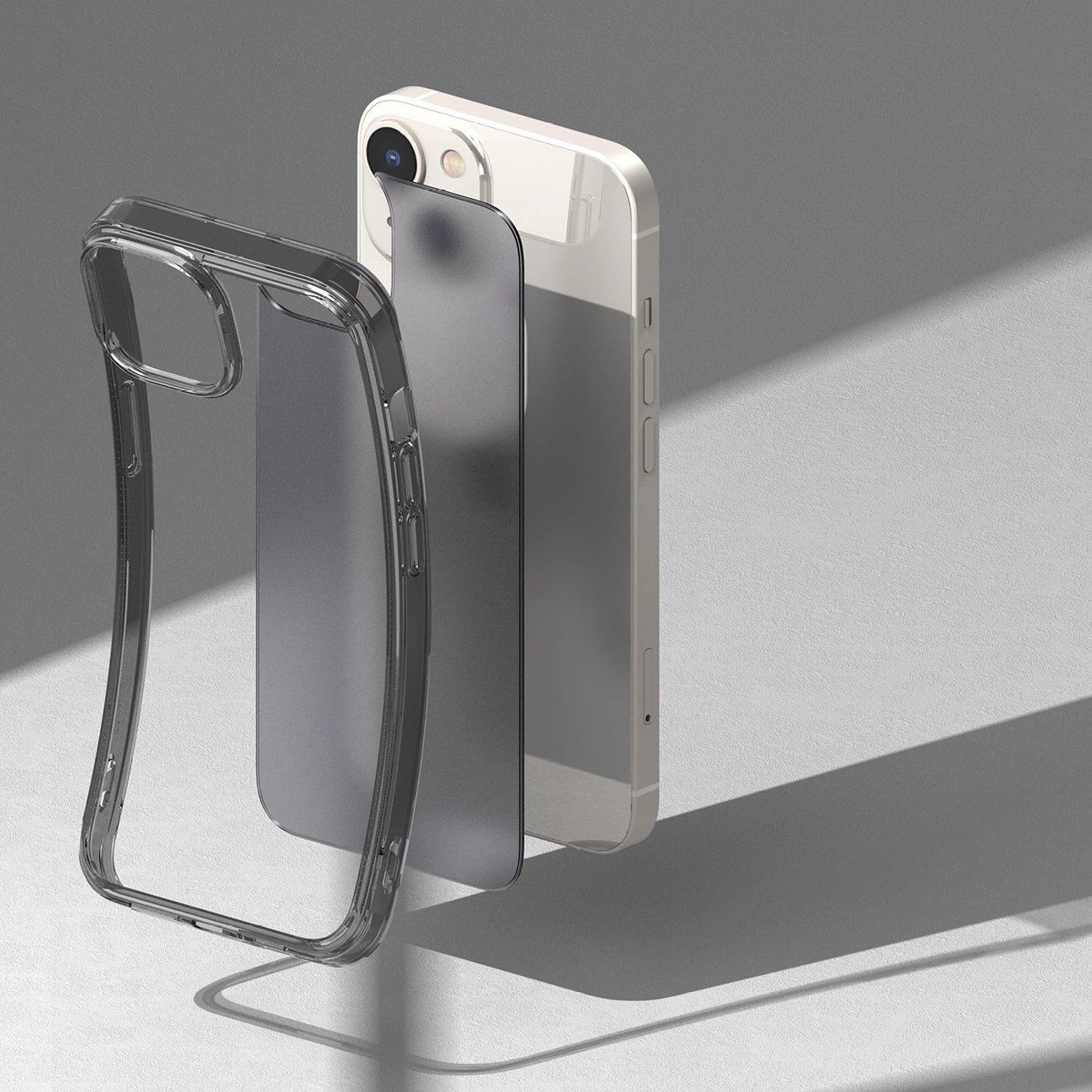 Mbështjellës Ringke Fusion Matte për iPhone 14 Plus, gri gjysmë-transparent
