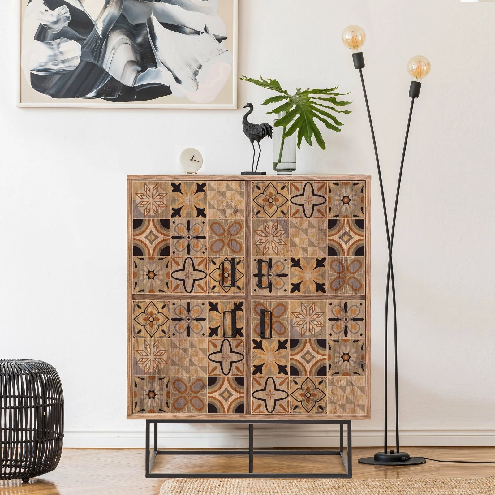 Dollap shumëfunksional Quantum Solo, dizajn retro, ngjyrë Atlantic Pine dhe e zezë