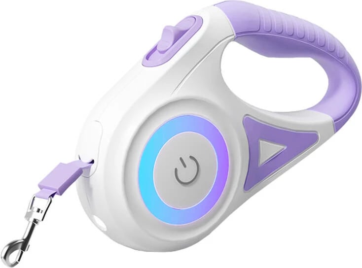 Litar automatik për kafshë Rojeco RQYS-04, 5m, me LED, vjollcë