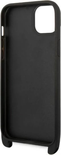 Mbështjellës Karl Lagerfeld KLHCP14MSTMK për iPhone 14 Plus 6.7", Monogram Plaque Logo, me rrip, i zi