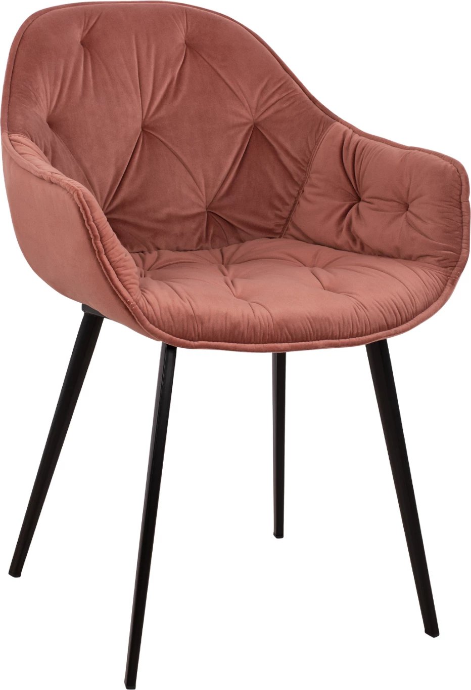 Karrige kadifeje, ngjyrë rozë e pluhurosur, FH8489.02, 58x63x84 cm, set prej 2 copë