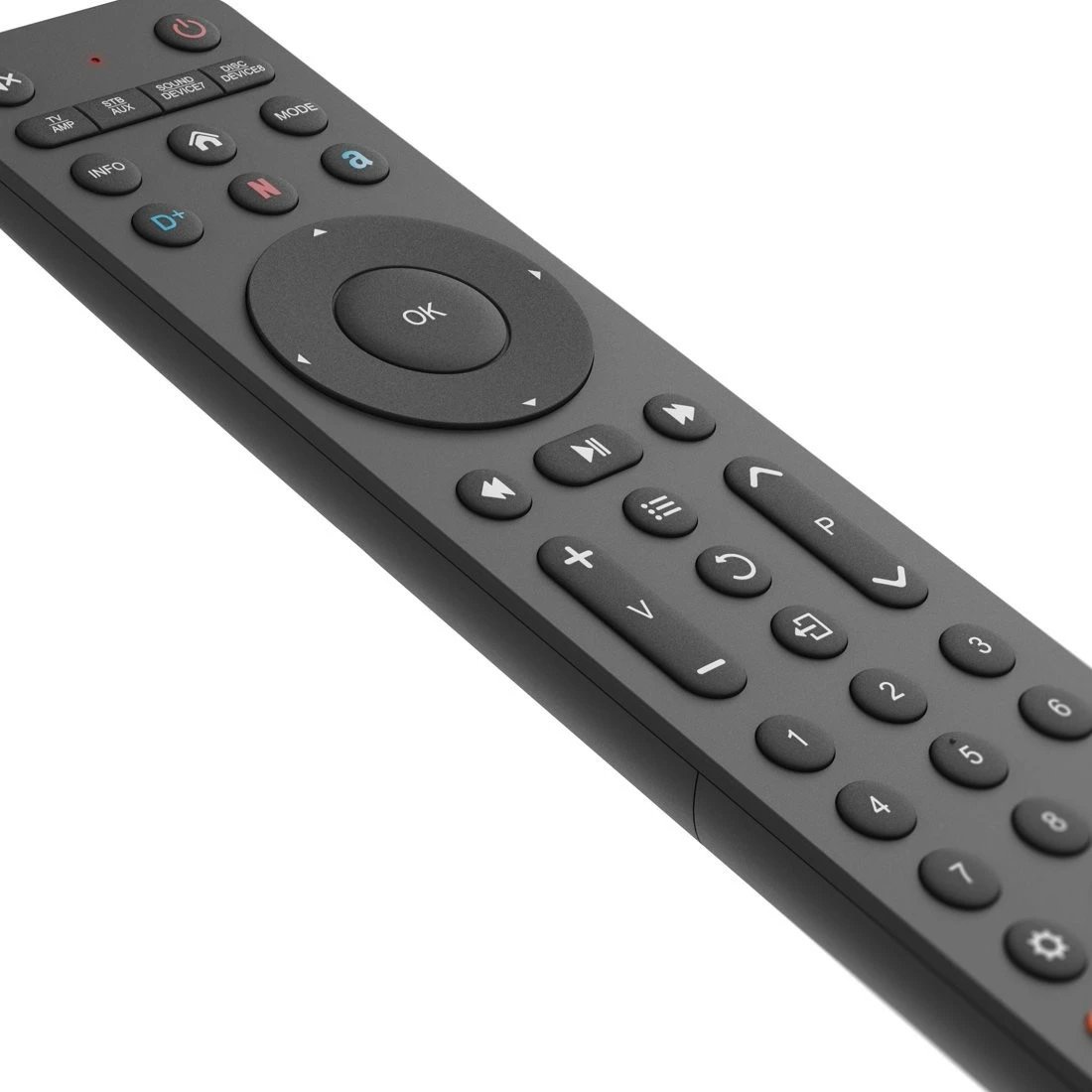 Pilot universal Hama 221055 për TV, 8 pajisje, butona Netflix/Prime Video, i zi