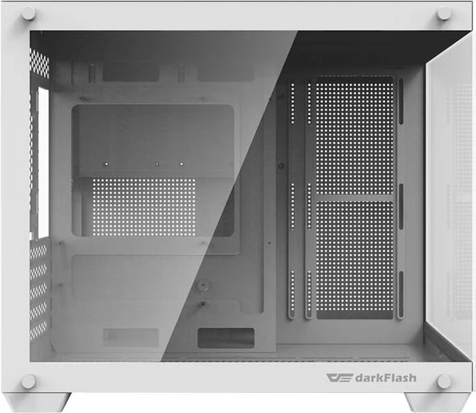Kasë Darkflash C285MP Midi Tower mATX/ITX xhami i temperuar dy-anësh mbështetje radiator 360 mm pa tifozë të instaluar e bardhë
