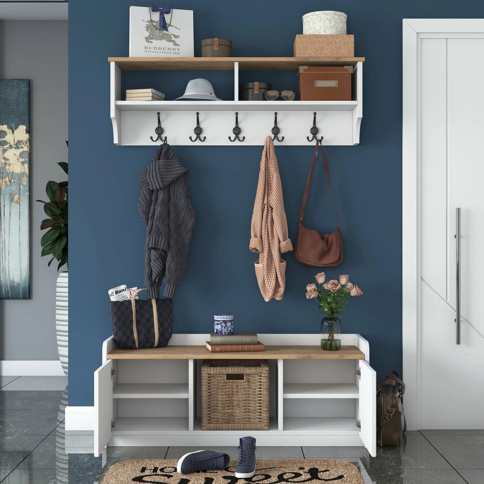 Stendë korridori Hanah Home, P2 - 1636, ngjyrë arre dhe e bardhë