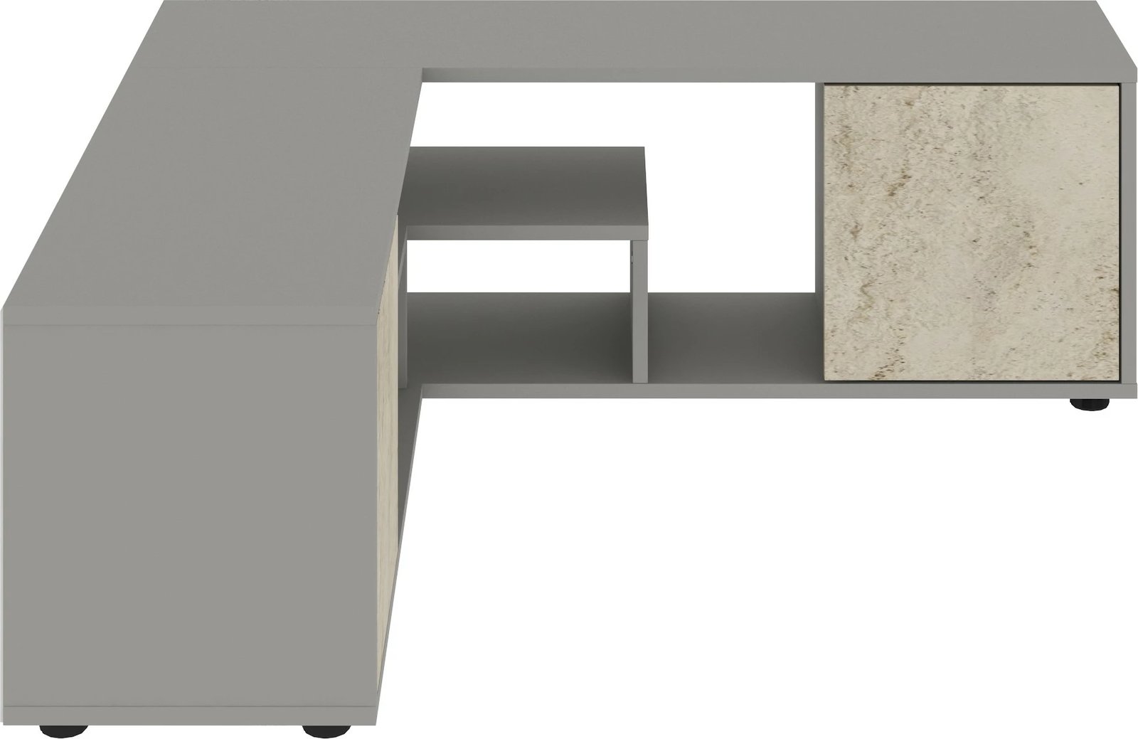 Komodë TV Skye Decor, ngjyrë rozë-gri, travertin