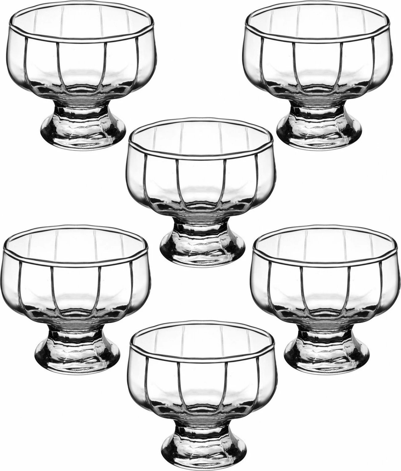 Set i pjatave të vogla prej qelqi (6 copë), Hermia, IC0796GCL