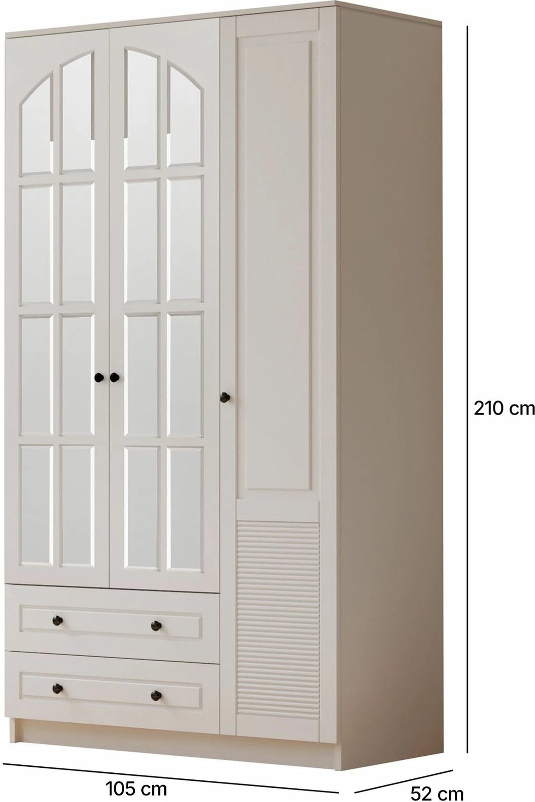 Dollap rrobash Skye Decor, RB-111, ngjyrë e bardhë mat