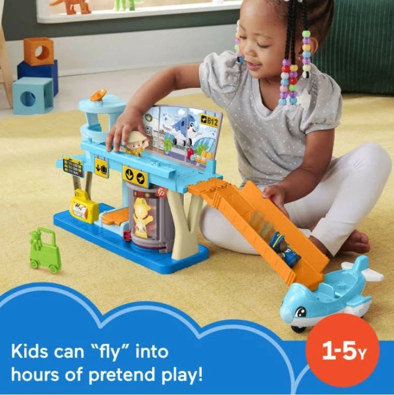 Set lodrash Fisher-Price Little People Airport HTJ26, plastikë, për fëmijë 1-5 vjeç