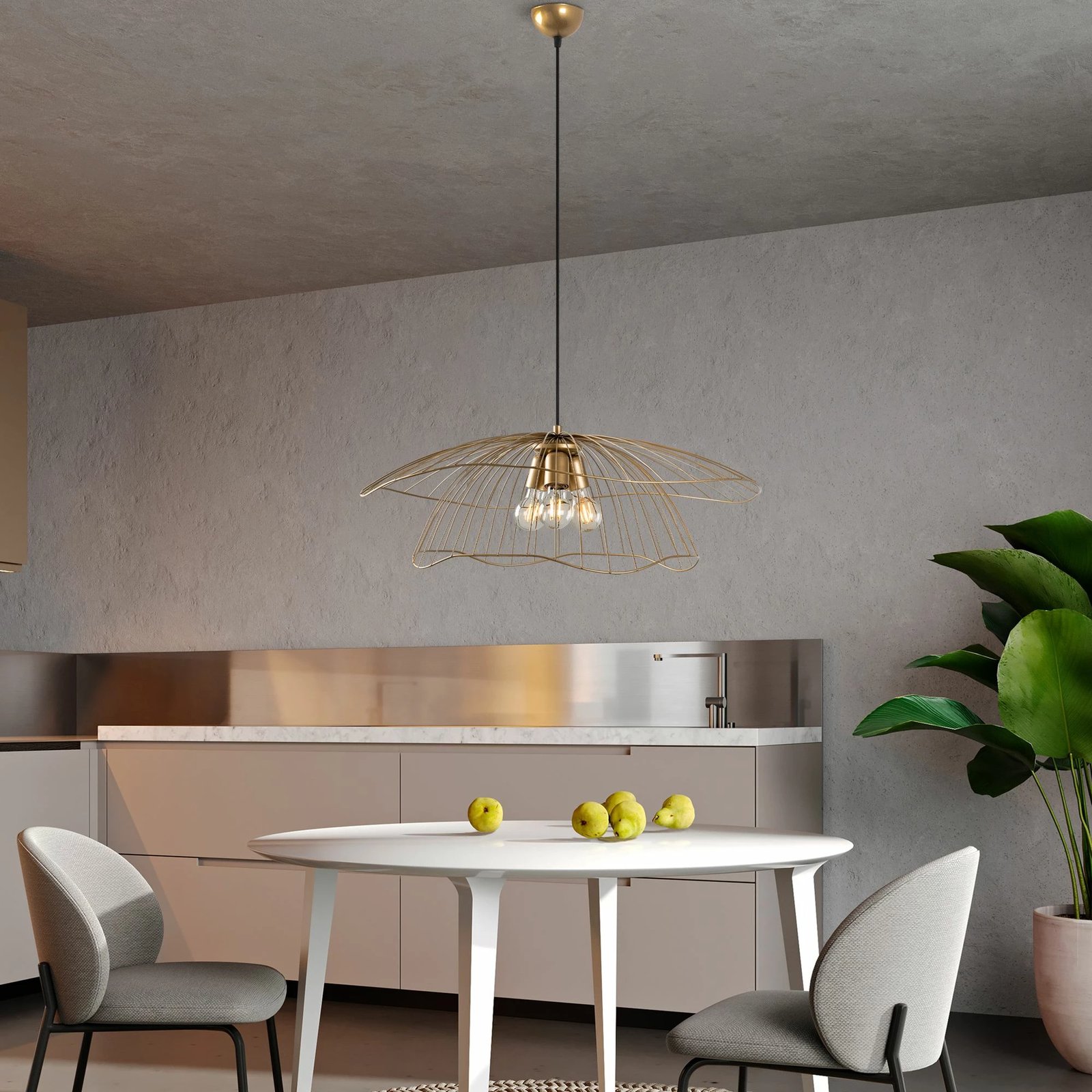 Llambë varëse Opviq, Mantar - 6503 - 3 - XL, ngjyrë ari Llambë varëse Opviq, Mantar - 6503 - 3 - XL, ngjyrë ari