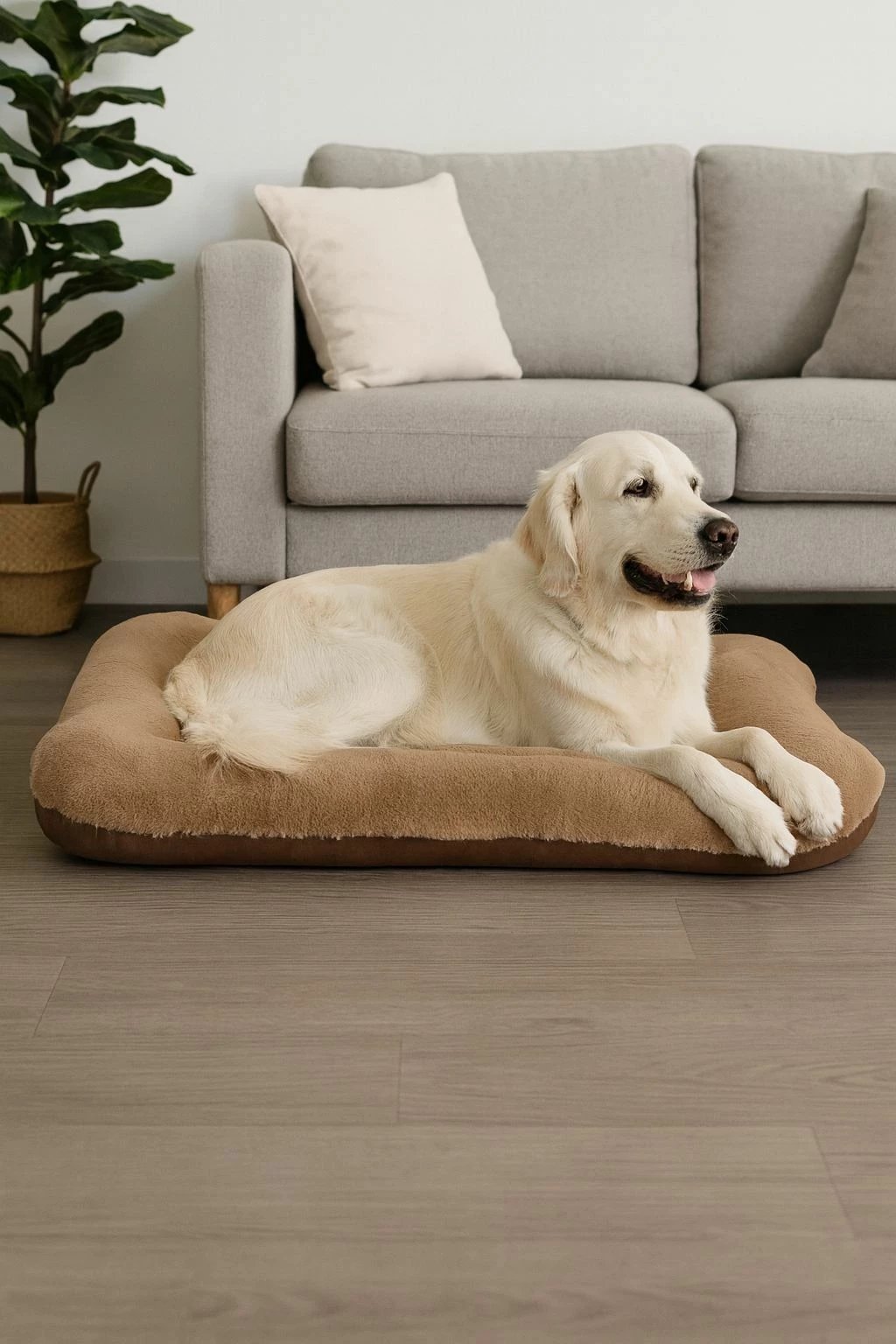 Shtrat për qen Sally, ngjyrë kafe, 75x95cm