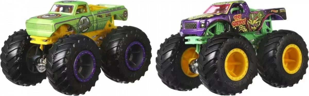 Set lodrash Monster Trucks Hot Wheels FYJ64, 1:64, ngjyra të përziera, 2 copë