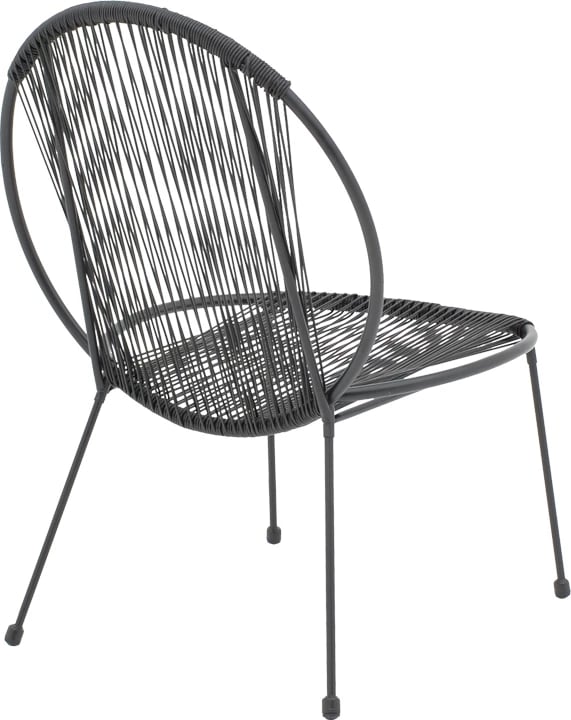 Karrige për kopsht Dapper, metalike e zezë, PE, 64.5x74.5x76cm