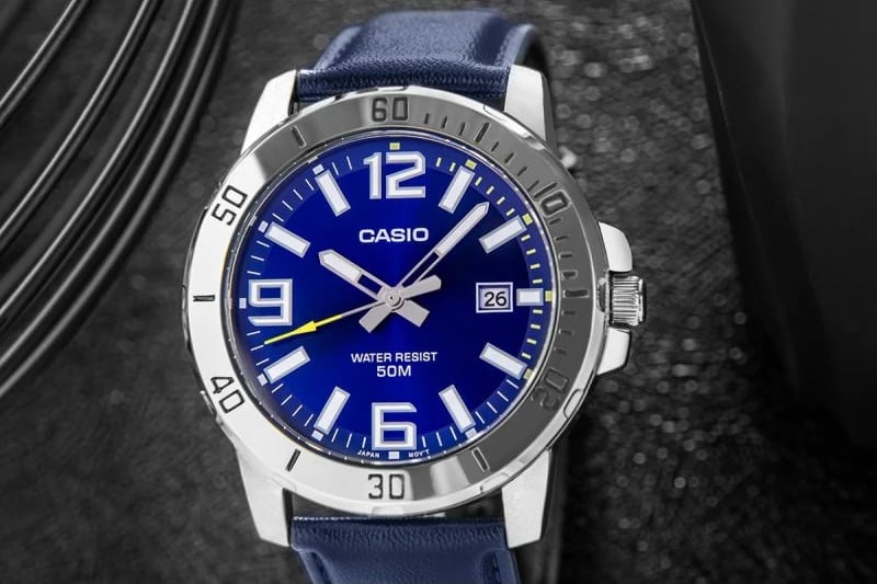 Orë dore për meshkuj Casio, blu