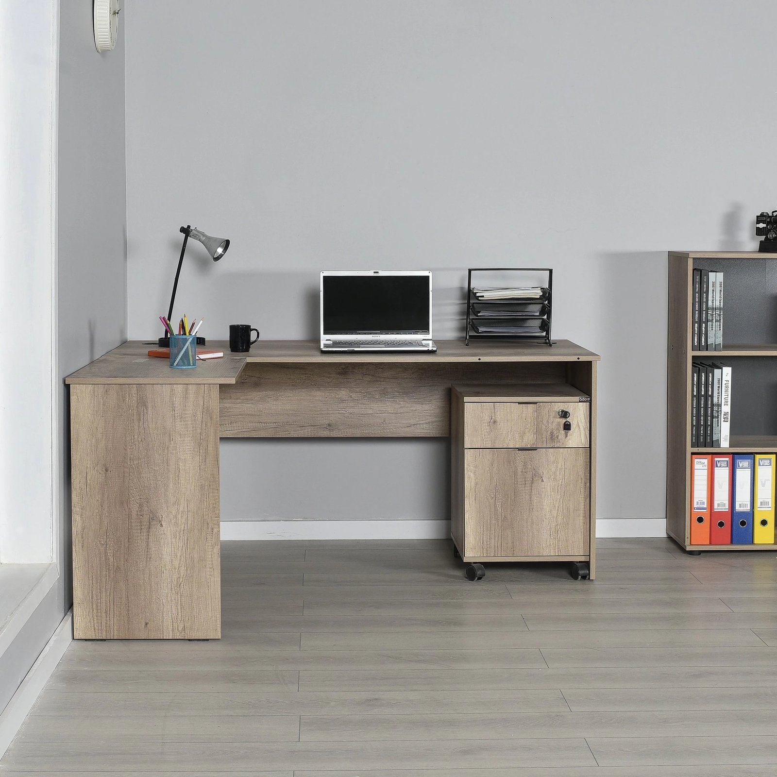 Tavolinë pune Hanah Home, Rms-320-Tt-1, ngjyrë arrë e çelët, 160x75x144cm