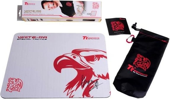 Mauspad Thermaltake TteSPORTS White-Ra, 360x300mm, i bardhë