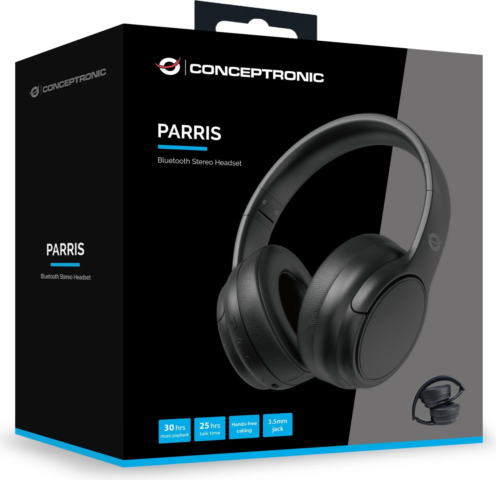 Kufje wireless Conceptronic, BT 5.4, 30 orë, mikrofon, e zezë Kufje wireless Conceptronic, BT 5.4, 30 orë, mikrofon, e zezë