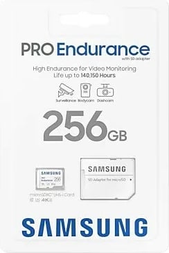 Kartelë memorie microSD Samsung PRO Endurance MB-MJ256KA/EU, 256GB me adapter, Bardhë