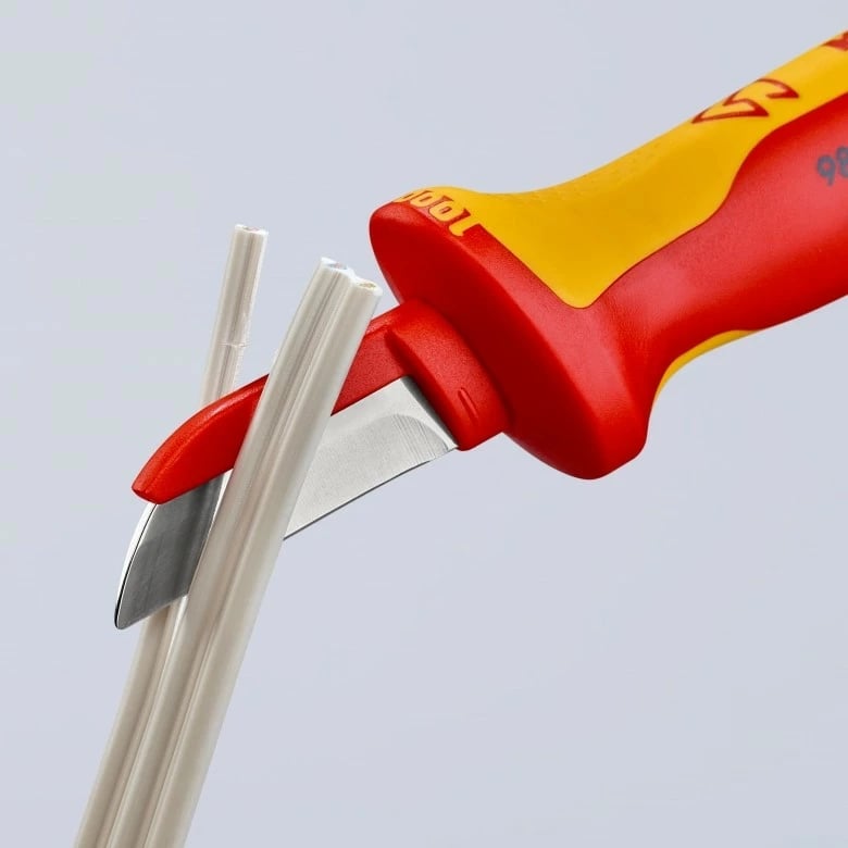 Thikë kabllosh Knipex 98 54, dorezë izoluese, e kuqe/verdhe
